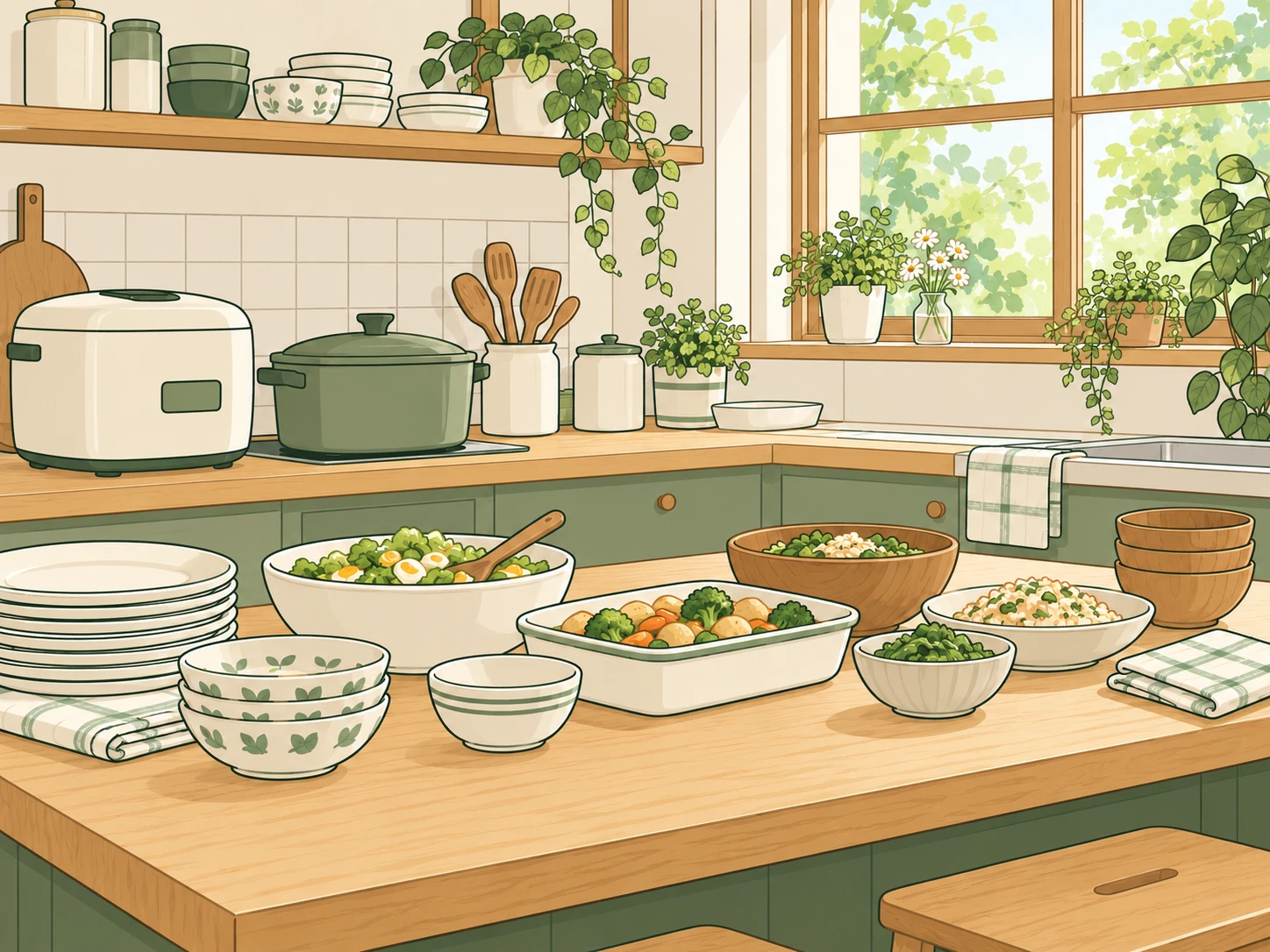キッチンのイラスト(実際の部屋ではありません)